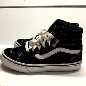 Vans Youth/Kids Skateboard suede Canvas High Top Sneakers, Size 3Y, Black/White